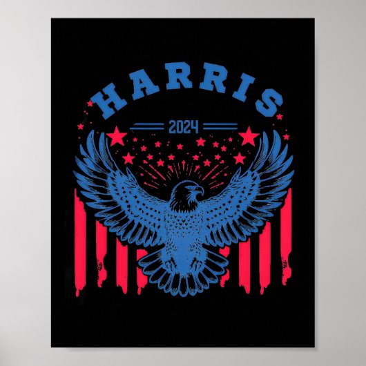 Harris 2024 Eagle Us Flag Poster (Vorne)