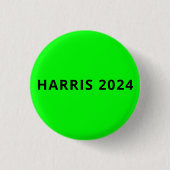 Harris 2024: einfaches, modernes Textzeichenneon Button (Vorderseite)