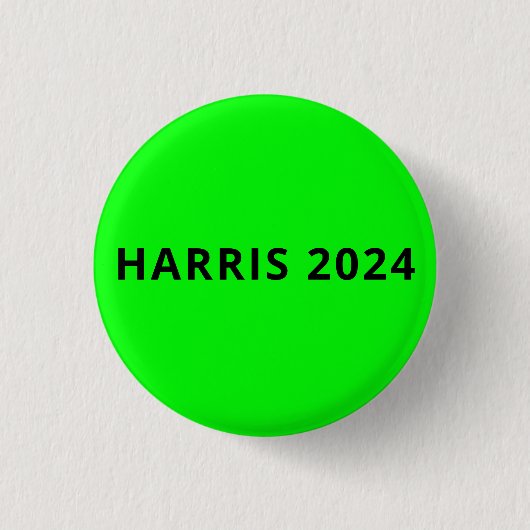 Harris 2024: einfaches, modernes Textzeichenneon Button (Vorderseite)