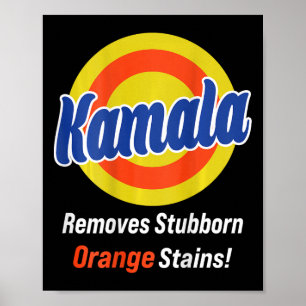 Harris 2024 entfernt stubborene Orangensteine (auf Poster