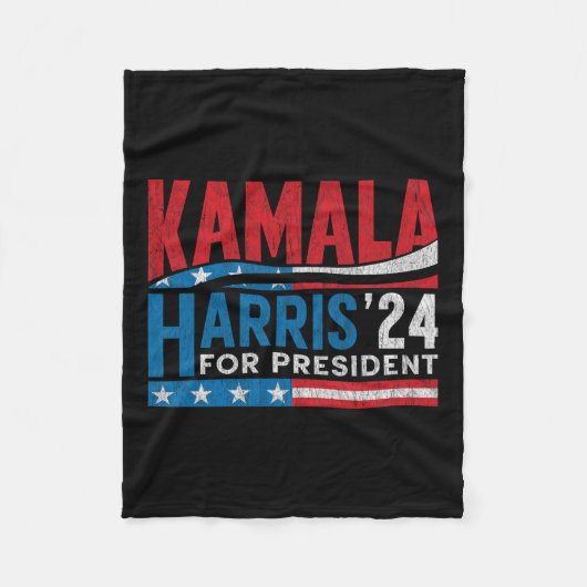 Harris 2024 für Präsidentschaftswahl für Kama Fleecedecke (Vorderseite)