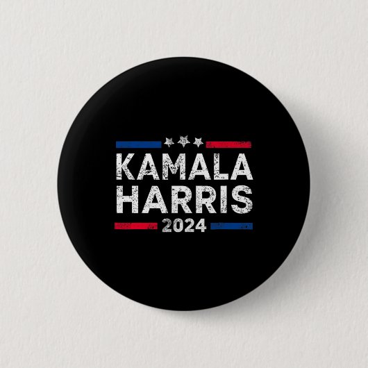 Harris 2024 für US-Fahne 2 Button (Vorderseite)
