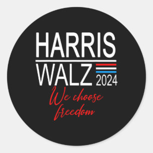 Harris 2024 Harris Wolzheimer We Choose Freedom Runder Aufkleber