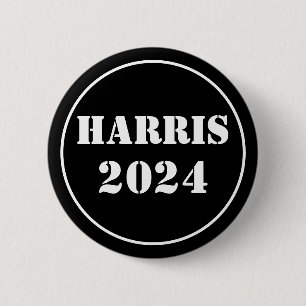Harris 2024 Hellblau und Weiß Button
