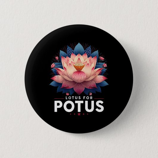 Harris 2024 Lotus for Potus Trending President Button (Vorderseite)