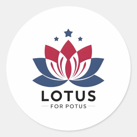 Harris 2024 Lotus für Potus Präsident Trend Electi Runder Aufkleber (Vorderseite)