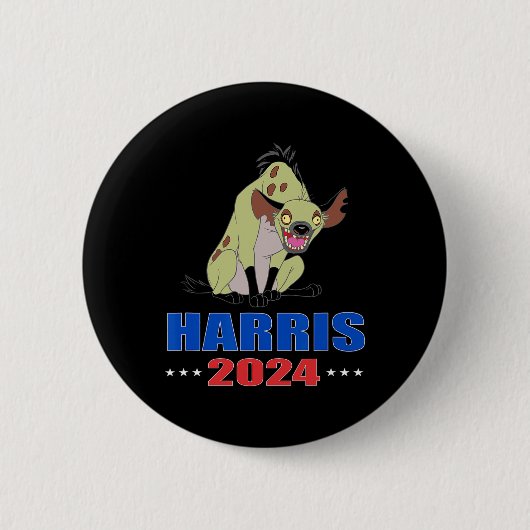 Harris 2024 Lustige Hyäne Button (Vorderseite)