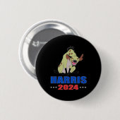 Harris 2024 Lustige Hyäne Button (Vorne & Hinten)