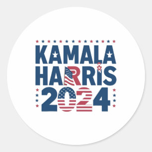 Harris 2024 Politische Patriotische Erklärung Demo Runder Aufkleber