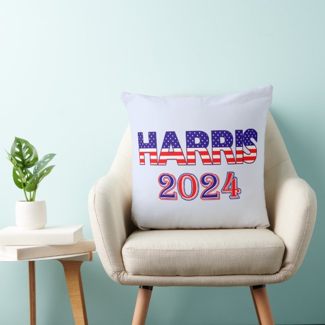 Harris 2024 Präsident Demokrat USA Flag Text Kissen (Stuhl )