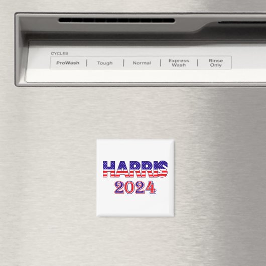 Harris 2024 Präsident Demokrat USA Flag Text Magnet (In Situ (Geschirrspüler))