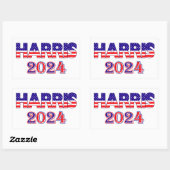Harris 2024 Präsident Demokrat USA Flag Text Rechteckiger Aufkleber (Blatt)