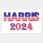 Harris 2024 Präsident Demokrat USA Flag Text Rechteckiger Aufkleber (Vorderseite)