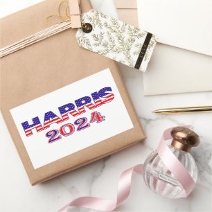Harris 2024 Präsident Demokrat USA Flag Text Rechteckiger Aufkleber