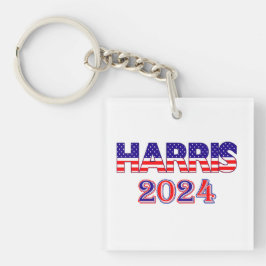 Harris 2024 Präsident Demokrat USA Flag Text Schlüsselanhänger