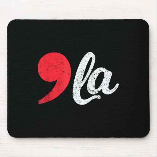 Harris 2024 Präsident Distressed Comma La Funny 1 Mousepad (Vorne)
