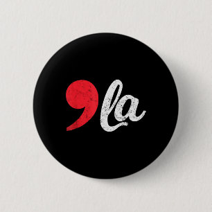 Harris 2024 Präsident Distressed Komma La Lustig 1 Button
