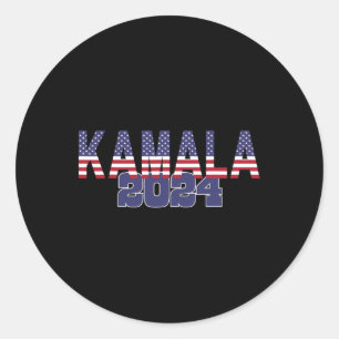 Harris 2024 Präsident Red White Blue Flag Amerika Runder Aufkleber
