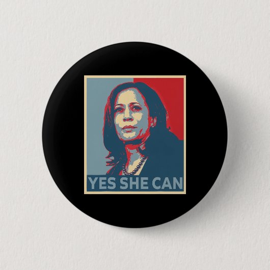 Harris 2024 Präsidentschaftswahl Kamala Ja Sie kan Button (Vorderseite)