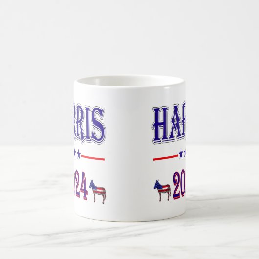 Harris 2024 Pres Democrat Donkeys USA Flag Kaffeetasse (Mittel)