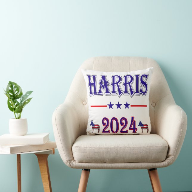 Harris 2024 Pres Democrat Donkeys USA Flag Kissen (Stuhl )