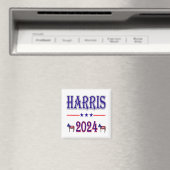 Harris 2024 Pres Democrat Donkeys USA Flag Magnet (In Situ (Geschirrspüler))