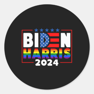 Harris 2024 Rainbow Flag Gay Pride Lgbt Demokrat 1 Runder Aufkleber