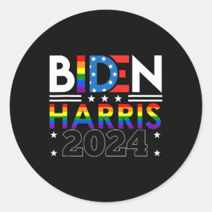 Harris 2024 Rainbow Flag Gay Pride Lgbt Demokrat Runder Aufkleber