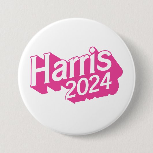 Harris 2024 Rosa farbenfroh Button (Vorderseite)