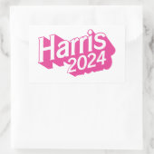 Harris 2024 Rosa farbenfroh Rechteckiger Aufkleber (Tasche)