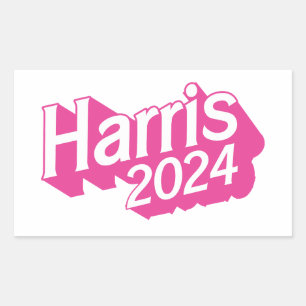 Harris 2024 Rosa farbenfroh Rechteckiger Aufkleber