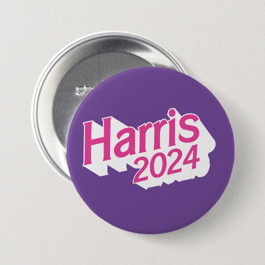 Harris 2024 rosa und Lila farbig Button (Vorne & Hinten)