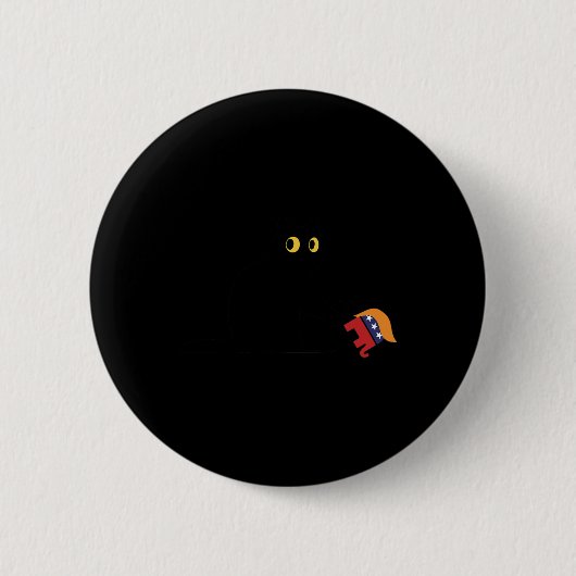 Harris 2024 Sieg Black Cat Vs Elefant Trump Button (Vorderseite)