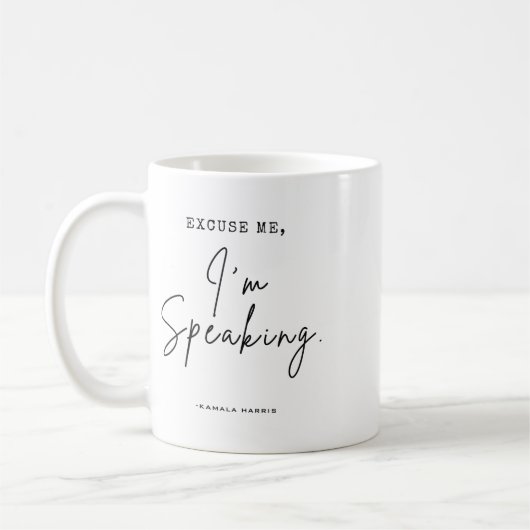 Harris 2024 Verzeihung, ich spreche lustiges Spric Kaffeetasse (Links)