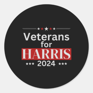 Harris 2024: Veteranen für Harris 2024 Harris wähl Runder Aufkleber