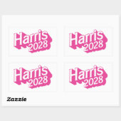 Harris 2028 Rosa farbenfroh Rechteckiger Aufkleber (Blatt)
