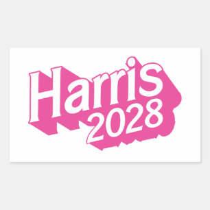 Harris 2028 Rosa farbenfroh Rechteckiger Aufkleber