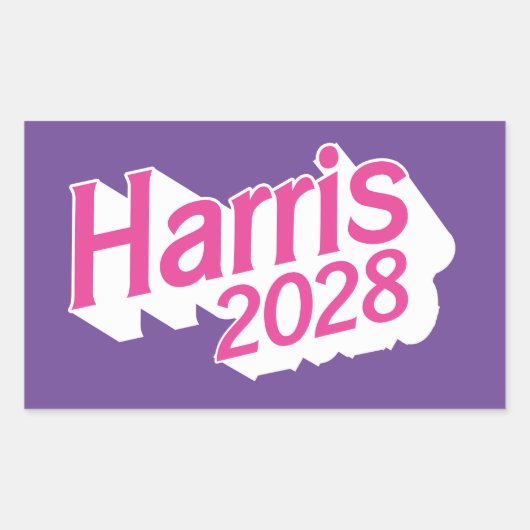 Harris 2028 rosa und Lila farbig Rechteckiger Aufkleber (Vorderseite)