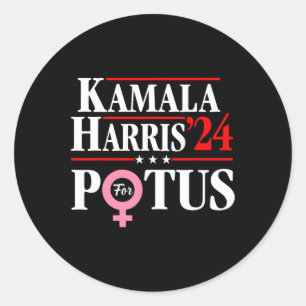 Harris 24 für Präsident 2024 Kamala für Frauen-Mäd Runder Aufkleber
