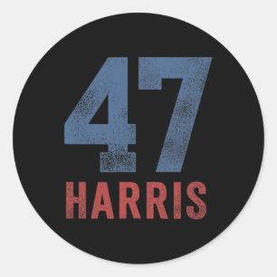Harris 47 Erste weibliche Präsidentin für Mädchen Runder Aufkleber