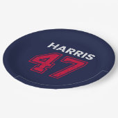 Harris 47 I - Kamala Harris für den Präsidenten Pappteller (Schrägansicht)