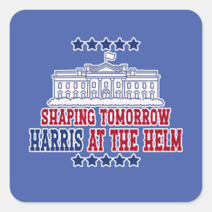 Harris am Helm - Abstimmung für Intergrity Quadratischer Aufkleber