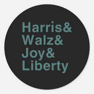 Harris and Wheimer and Joy and Liberty Shirt Kamal Runder Aufkleber