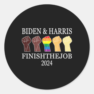 Harris: Beenden wir den Job 2024 Präsident US Flag Runder Aufkleber