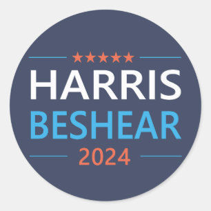 Harris Beshear 2024 Kamala Harris Democrat Runder Aufkleber