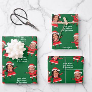 Harris Biden Funny Santa Wrapping Paper Geschenkpapier Set