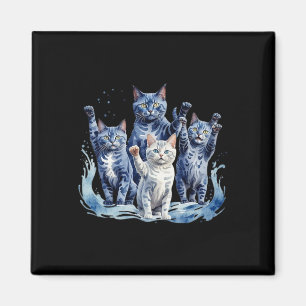 Harris Blue Cats Wave - Funny für Katzenbesitzer 1 Magnet