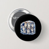 Harris Blue Cats Wave - Funny für Katzenbesitzer Button (Vorne & Hinten)