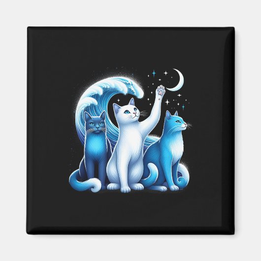 Harris Blue Cats Wave Kamala Funny für Katzen Lieb Magnet (Vorne)