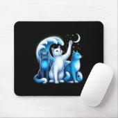 Harris Blue Cats Wave Kamala Funny für Katzen Lieb Mousepad (Mit Mouse)
